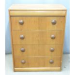 Retro Eon chest of five drawers, W84 x D44 x H111cm