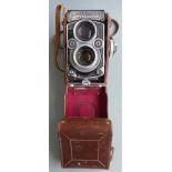 Rolleiflex 3.5F TLR camera with Carl Zeiss Planar 1:3.5 f=75mm lens, in original leather case with