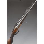 George Bate Featherweight 12 bore side by side ejector shotgun with gold inlaid name to the locks,