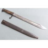 German Seitengewehr 1898/05 pattern 'butcher's knife' with trimmed muzzle ring and flashguard,