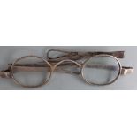 Pair of Georgian hallmarked silver framed spectacles, hallmarks for Birmingham 1825, maker's mark