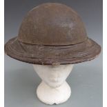 Royal Naval WW2 steel Brodie helmet with DSARN to front
