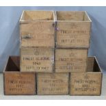 Seven vintage Graham's Port Finest Reserve wooden crates, six Finest Reserve 1942, bottled 1945, the