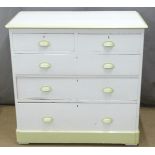 A painted pine chest of two over three graduated drawers, W104 x D54 x H101cm