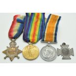 British Army WW1 medal trio comprising 1914/1915 Star, War Medal and Victory Medal named to 18834