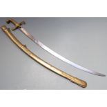19thC style sword with brass grip and guard, by Webb of Old Bond Street, London, with 71cm