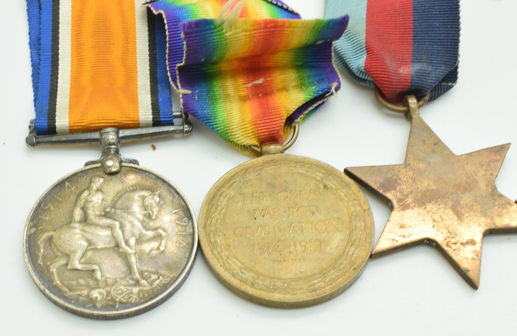 British Army WW1 medals comprising Victory Medal and War Medal, both named to 56118 Private J H - Image 4 of 8