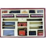 Tri-ang 00 gauge model railway train set with Princess Elizabeth locomotive, coaches, buildings