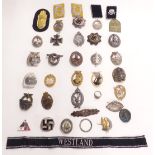 Quantity of replica Nazi German badges to include Iron Cross, Kriegsmarine, Panzer 75 and engagement