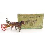 Britains Home Farm Series lead model Horse Rake, 8F, in original box.