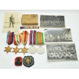 British Army WW2 medals comprising 1939/1945 Star, Africa Star, Italy Star, Defence Medal and War