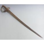 Austrian 1850 pattern Cavalry sword with P.D.Luneschloss Solingen to ricasso, wooden grips and