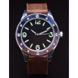 Egyptian Naval Commander's military diver's style gentleman's wristwatch with luminous hands and
