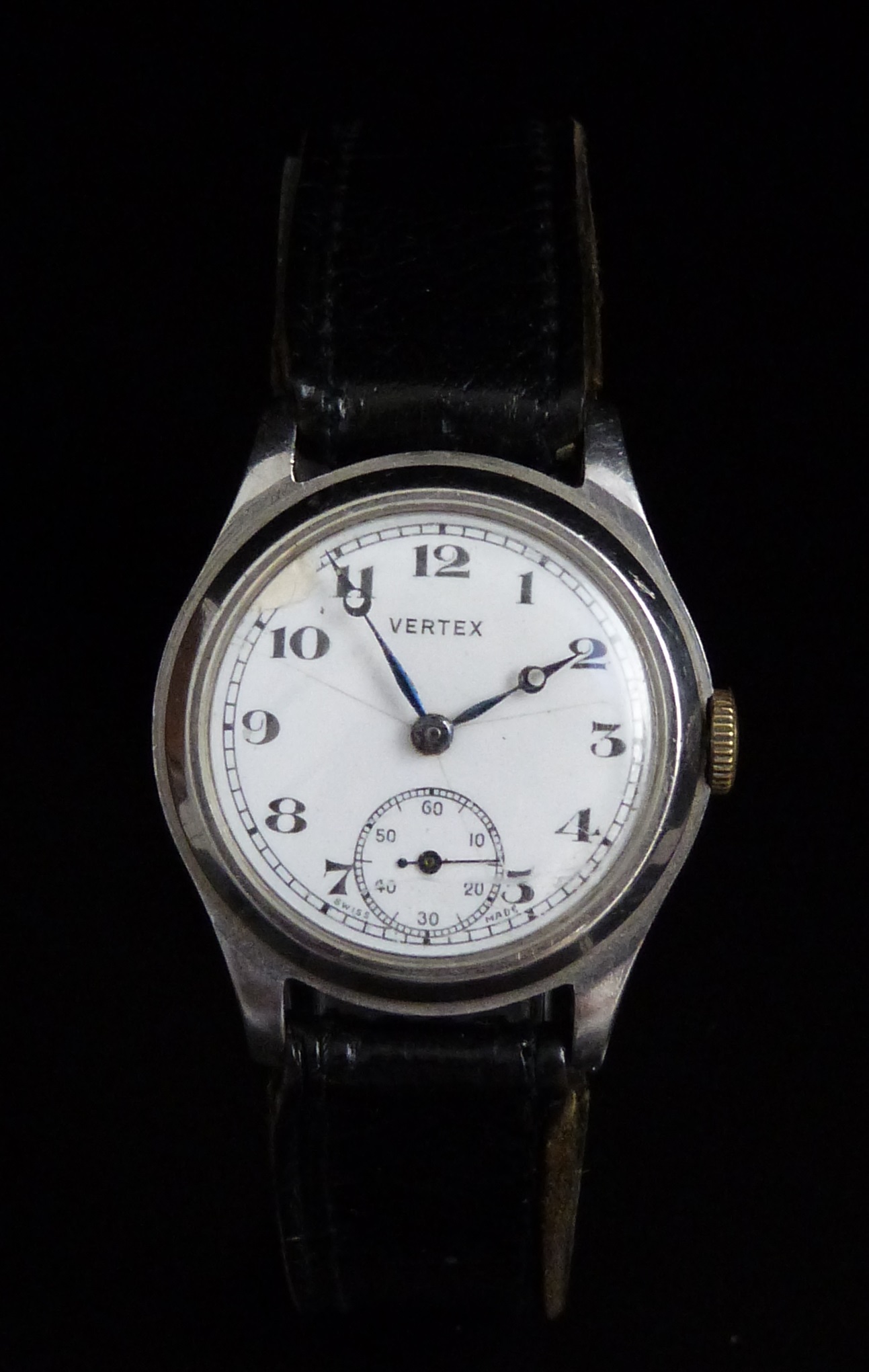 Three gentleman's wristwatches comprising Vertex with blued hands, black Arabic numerals and white - Image 6 of 7