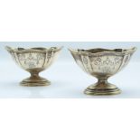 Pair of American sterling silver pedestal salts by Gorham Manufacturing Company, impressed marks EkE