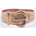 A 9ct rose gold buckle ring, 3.5g, size Y