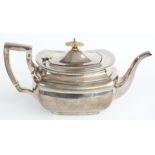 WITHDRAWN     Georgian style hallmarked silver teapot, Birmingham maker's marks rubbed, but likely