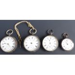Four English and continental silver pocket watches including H Samuel of Manchester The Accurate,