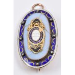 Georgian pendant/ brooch set with enamel reading Souvenir Damcie surrounded by further enamel and