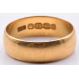 Victorian 22ct gold wedding band/ ring, Birmingham 1895, 6.4g, size R/S