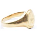 Edwardian 18ct gold signet ring, London 1907, 6.4g, size J