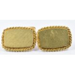 A pair of 18ct gold cufflinks with rope twist border, 14.9g