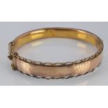 Edwardian child's 9ct gold bangle, Chester 1909, 6.9g