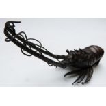 Bronze model of a lobster, possibly Chinese, length 18cm