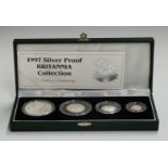 Royal Mint 1997 Silver Proof Britannia Collection, cased with certificate