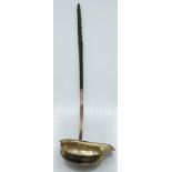 Georgian hallmarked silver toddy ladle with twisted whalebone handle, London 1796, maker Elizabeth