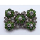 A continental silver and paste brooch, 7 g, L 2cm