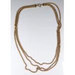 A 9ct gold three strand rope twist necklace, 27g