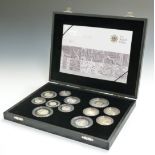 Royal Mint 2009 UK Silver Proof Coin Set, in deluxe case with certificates and booklet 2507,