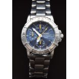 Seiko chronograph gentleman's wristwatch ref. V657-8060 with date aperture, luminous hour and