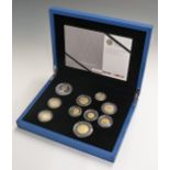 Royal Mint 2012 Diamond Jubilee silver proof set £5-1p, limited edition no 0143 of 2012, cased