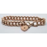 A 9ct rose gold curb link bracelet, 21.1g