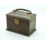 Edwardian leather travelling sewing case in the form of a Gladstone bag, W13 x D7 x H13cm