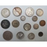 A small collection of 19th and early 20thC USA coins etc to include 1837 50 cent, Newfoundland