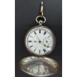 John Forrest of London hallmarked silver full hunter pocket watch with subsidiary seconds dial, gold