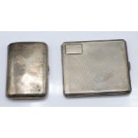 Art Deco hallmarked silver cigarette case, Birmingham 1932 maker Deakin & Francis Ltd, together with