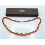 A pressed amber necklace