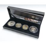Royal Mint 2009 UK Silver Proof Piedfort Four-Coin Collection, includes Kew Gardens 50p, in deluxe