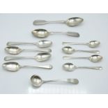 Quantity of Georgian and later hallmarked silver tea and other spoons, length of longest 15cm,