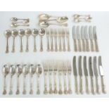 Elizabeth II hallmarked silver King's pattern canteen of cutlery, comprising six dinner forks, six