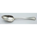 English provinvial hallmarked silver tablespoon, Exeter 1809 maker William Welch II, length 23.
