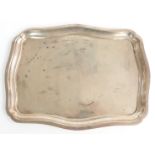 George V hallmarked silver dressing table tray with raised edge, Birmingham 1926 maker William Adams