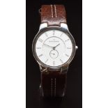 Skagen gentleman's wristwatch ref. 433LSL1 with subsidiary seconds dial, silver hands and Arabic