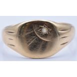 A 9ct gold signet ring set with paste, 4.5g, size V/W