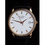 Rotary 9ct gold gentleman's wristwatch ref. 239/32 with date aperture, gold hands and baton markers,