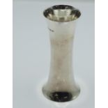 WITHDRAWN     George V hallmarked silver vase of waisted form, Birmingham 1914 maker A & J Zimmerman